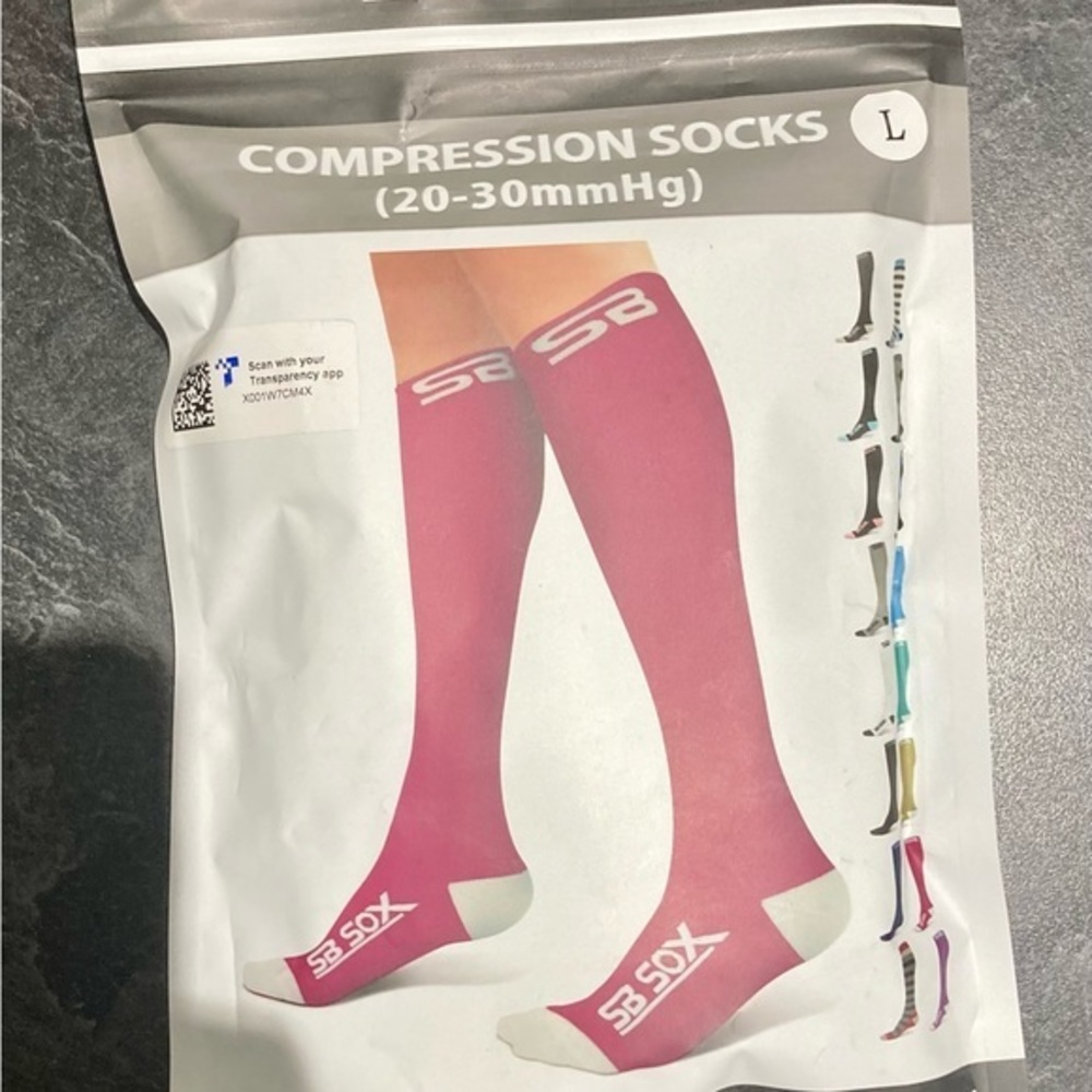 Compression Socks Women Pink Large Pregnancy Blood Circulation Swelling NEW